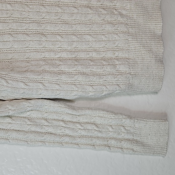 St. John's Bay Cable Knit Crewneck Sweater - Off-White - Picture 10 of 11